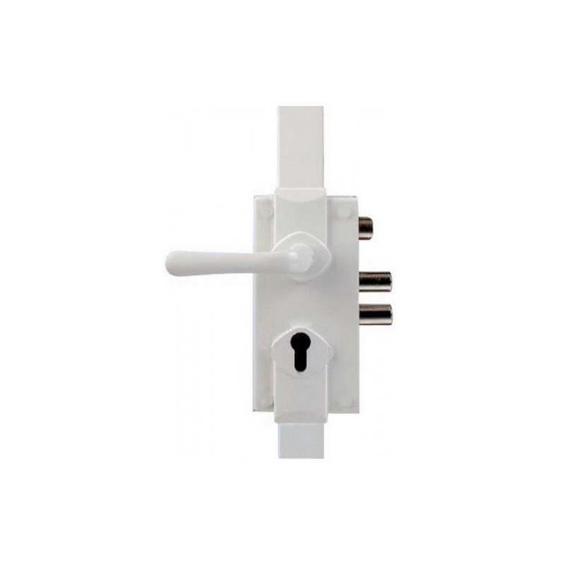 SERRURE 3 POINTS EN APPLIQUE S300 BLANC REVERSIBLE SANS CYLINDRE