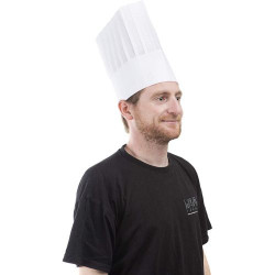 TOQUE LUCULLUS LOT DE 10 BLANC VISCOSE HAUTEUR 25CM