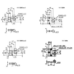 PAIRE DE FICHES RÉVERSIBLES STREMLER À ENTAILLER, HAUTEUR 55 MM, MODÈLE 3204