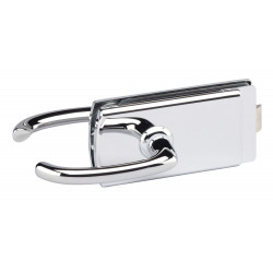 SERRURE DE MILIEU LAGUNE 4361 STREMLER ASSA ABLOY AVEC BEC DE CANE ET BÉQUILLES DÉPORT CHROMÉ MAT