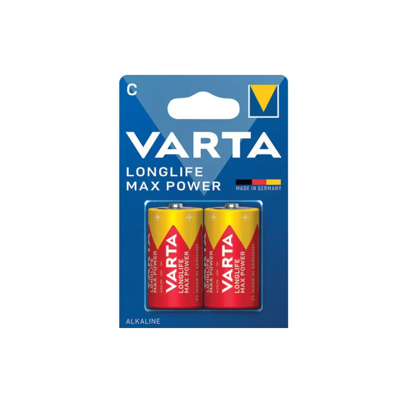 Blister de 2 piles alcalines C - LR14 LONGLIFE POWER 1,5 volts.