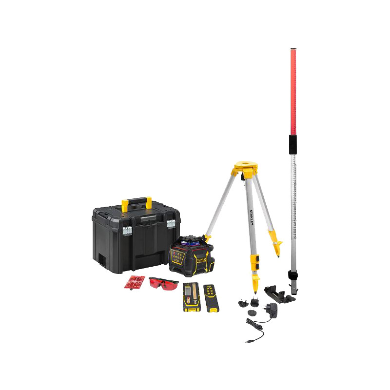 PACK NIVEAU LASER ROTATIF ROUGE RL600L AVEC TRÉPIED ET MIRE STANLEY
