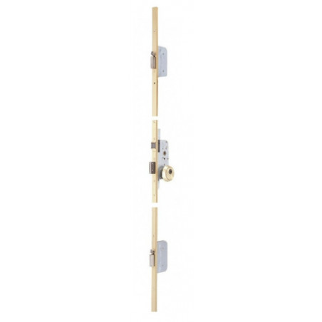 SERRURE 3 POINTS À LARDER PÊNES LATÉRAUX FINITION OR GÂCHE COURTE