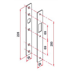 GÂCHE SANS BUTÉE ET TÉTIÈRE GJ POUR PORTAIL