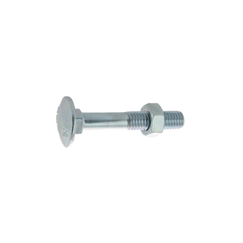BOULON ACIER ZINGUÉ BLANC POUR BOIS, TÊTE RONDE COLLET CARRÉ, CLASSE 4.8