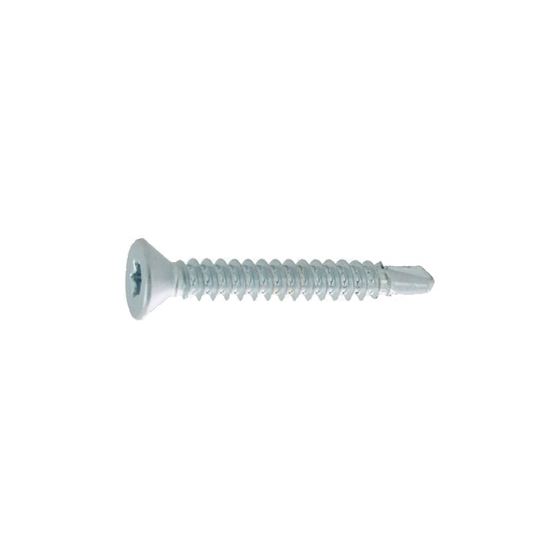 VIS AUTO-PERCEUSE TORX À TÊTE FRAISÉE CRANTÉE EN ACIER ZINGUÉ BLANC DIN 7504
