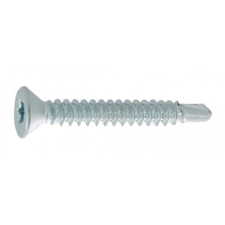 VIS AUTO-PERCEUSE TORX À TÊTE FRAISÉE CRANTÉE EN ACIER ZINGUÉ BLANC DIN 7504