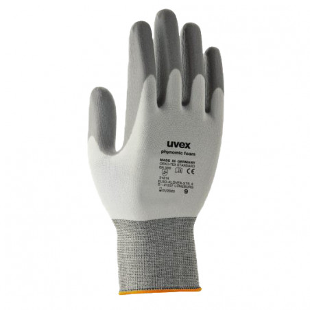 GANTS TRICOTÉS PHYNOMIC FOAM UVEX AVEC ENDUIT MOUSSE AQUA-POLYMÈRE