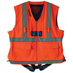 HARNAIS ANTICHUTE HT22 AVEC VESTE RÉFLÉCHISSANTE ORANGE/GRIS