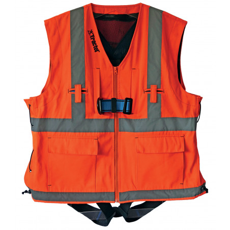HARNAIS ANTICHUTE HT22 AVEC VESTE RÉFLÉCHISSANTE ORANGE/GRIS