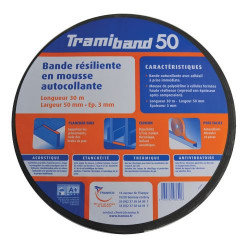 BANDE DE MOUSSE ACOUSTIQUE TRAMIBAND DIAMETRE 50X3 LONGUEUR 30M