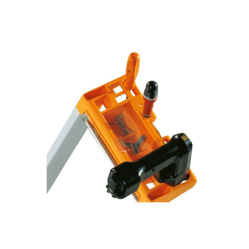 ESCABEAU 12 MARCHES AVEC RAMPE - HAUTEUR TRAVAIL 4.64M