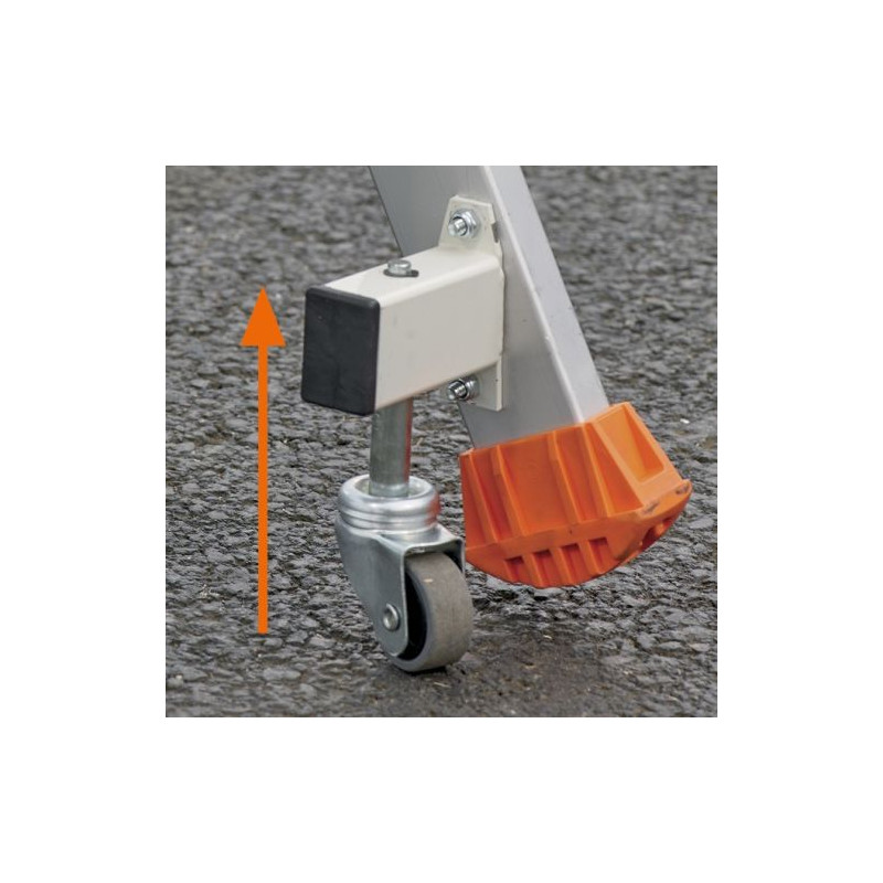 ESCABEAU 12 MARCHES AVEC RAMPE - HAUTEUR TRAVAIL 4.64M