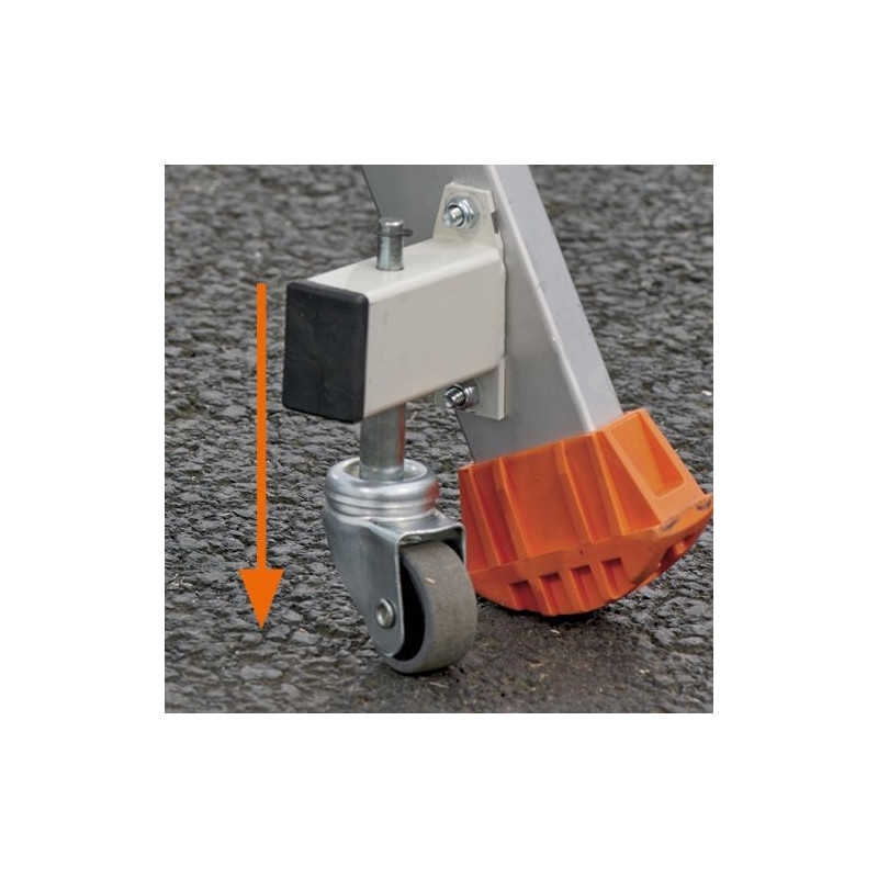 ESCABEAU 12 MARCHES AVEC RAMPE - HAUTEUR TRAVAIL 4.64M