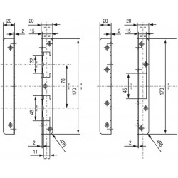ENSEMBLE DE GÂCHES VACHETTE POUR SERRURE TRILOCK 5000