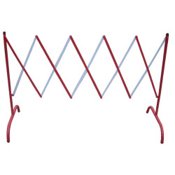 BARRIÈRE DE CHANTIER EXTENSIBLE EN ACIER ROUGE/BLANC 2,3M - VISO - BAR001RB