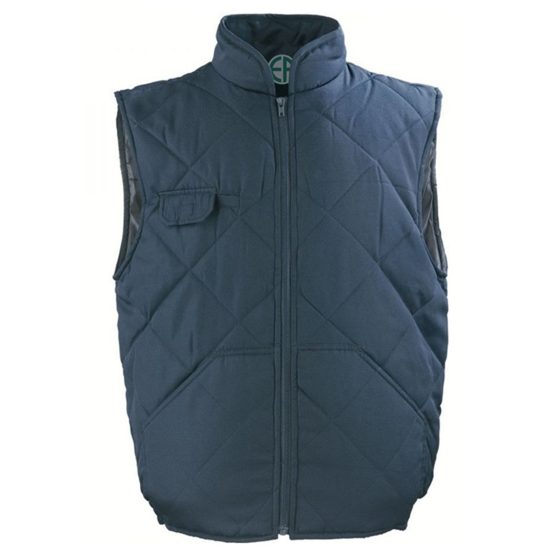 CHOUKA Gilet Froid marine, 65%PES/35%CO + Matelassage 180g/m²