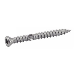 VIS POUR TERRASSE TETE FRAISEE REDUITE SIX LOBES DOUBLE FILET INOX A2 5X60 BOITE DE 200