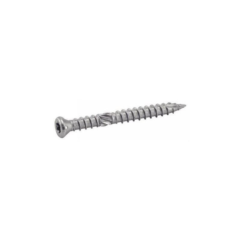 VIS POUR TERRASSE TETE FRAISEE REDUITE SIX LOBES DOUBLE FILET INOX A2 5X60 BOITE DE 200