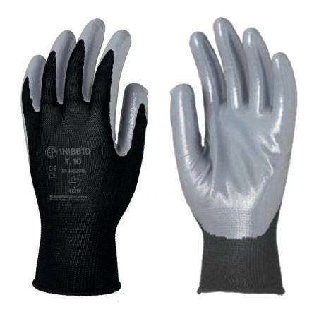 GANTS DE SÉCURITÉ EN POLYESTER AVEC REVÊTEMENT NITRILE EUROTECHNIQUE COVERGUARD 1NIBB