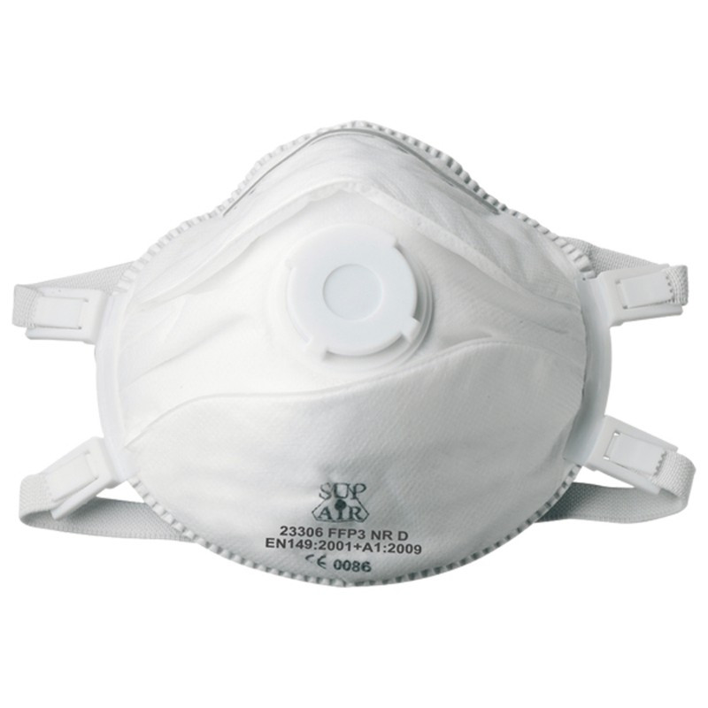 BOÎTE DE 5 MASQUES COQUES RESPIRATOIRES JETABLES AVEC VALVE FFP3 NR D - COVERGUARD - 23306