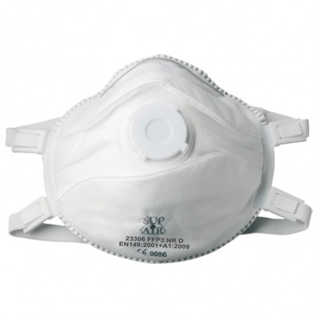 BOÎTE DE 5 MASQUES COQUES RESPIRATOIRES JETABLES AVEC VALVE FFP3 NR D - COVERGUARD - 23306