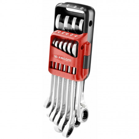 JEU DE 10 CLÉS MIXTES À FOURCHE À CLIQUET MÉTRIQUES REF 467BR.JP10PB