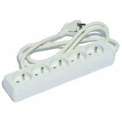BLOC DE PRISES DOMESTIQUE XPERTY BLANC 1,5 M DE CÂBLE HO5VVF 3G1
