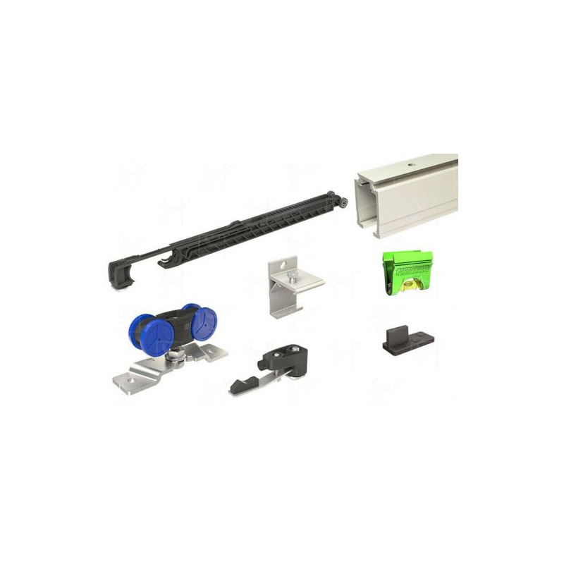 KIT SAF EVOLUTION RAIL 3M AVEC BUTÉE POUR PORTE 81-120 KG