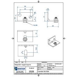 SUPPORT ÉQUERRE POUR RAIL CADETTE - FIXATION ROBUSTE