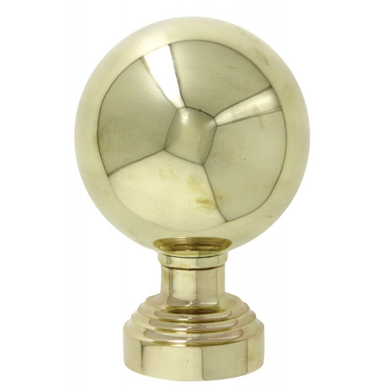 BOULE DE RAMPE EN LAITON DEVISMES AVEC PLAQUE INTÉGRÉE