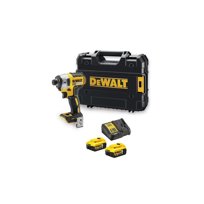 VISSEUSE À CHOCS 18V BRUSHLESS DEWALT DCF887P2 XR - 2 BATTERIES 5AH - CHARGEUR - COFFRET TSTAK