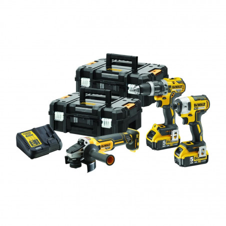 KIT 3 OUTILS XR 18V 5AH LI-ION BRUSHLESS - VISSEUSE + PERCEUSE + MEULEUSE
