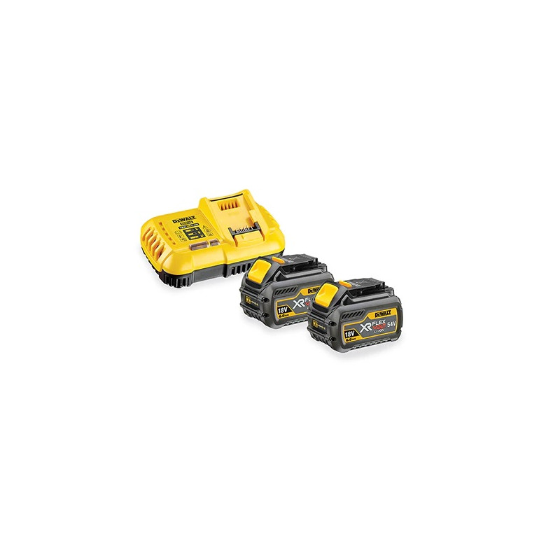 PACK ENERGIE DEWALT 2 BATTERIES FLEXVOLT 18V/54V 9AH/3AH / CHARGEUR RAPIDE DCB118X2