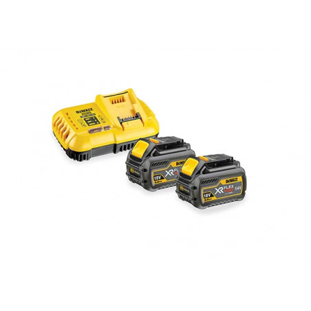 PACK ENERGIE DEWALT 2 BATTERIES FLEXVOLT 18V/54V 9AH/3AH / CHARGEUR RAPIDE DCB118X2