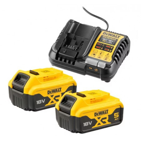 PACK ENERGIE XR 18V DEWALT 2 BATTERIES LI-ION 5AH - CHARGEUR DCB1104P2