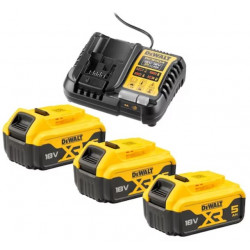 PACK ENERGIE XR 18V DEWALT 3 BATTERIES LI-ION 5AH - CHARGEUR DCB1104P3