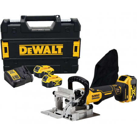 FRAISEUSE À LAMELLES XR BRUSHLESS 18V DEWALT DCW682P2-QW - 2 BATTERIES 5AH - CHARGEUR - COFFRET TSTAK