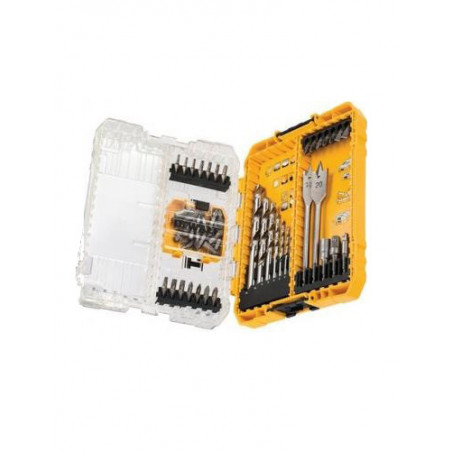 COFFRET 55 PIÈCES EMBOUTS ET FORETS BOIS MÉTAL DEWALT DT70757