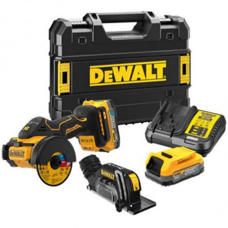 MEULEUSE XR 18V DEWALT 76MM DCS438E2T - 2 BATTERIES 1,7AH - CHARGEUR - COFFRET TSTAK