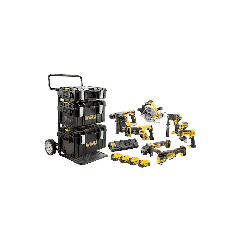 ENSEMBLE COMPLET 8 OUTILS 18V XR DEWALT ACCESSOIRES (DCD996, DCF887, DCS570, DCS355, DCL050, DCG405, DCH273, DCS367) - DCK853...