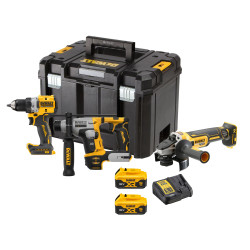 ENSEMBLE DE 3 OUTILS XR 18V BRUSHLESS DEWALT (DCD800/DCH172/DCG405) - 2 BATTERIES 5AH - CHARGEUR - COFFRET TSTAK