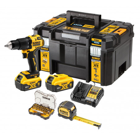 PERCEUSE-VISSEUSE À PERCUSSION XR 18V BRUSHLESS DEWALT DCZ100P2KT-QW - 2 BATTERIES 5AH - CHARGEUR - COFFRET TSTAK