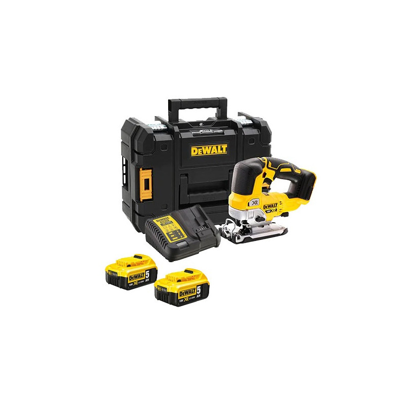 SCIE SAUTEUSE XR BRUSHLESS 18V DEWALT - 2 BATTERIES 5AH - CHARGEUR - COFFRET TSTAK