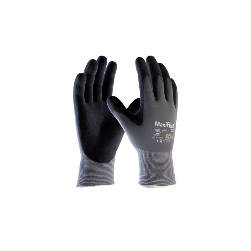 GANT DE TRAVAIL TRICOTE MAXIFLEX ULTIMATE ENDUIT MOUSSE DE NITRILE GRIS FONCE/ BLEU MARINE