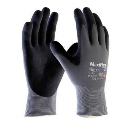 GANT DE TRAVAIL TRICOTE MAXIFLEX ULTIMATE ENDUIT MOUSSE DE NITRILE GRIS FONCE/ BLEU MARINE