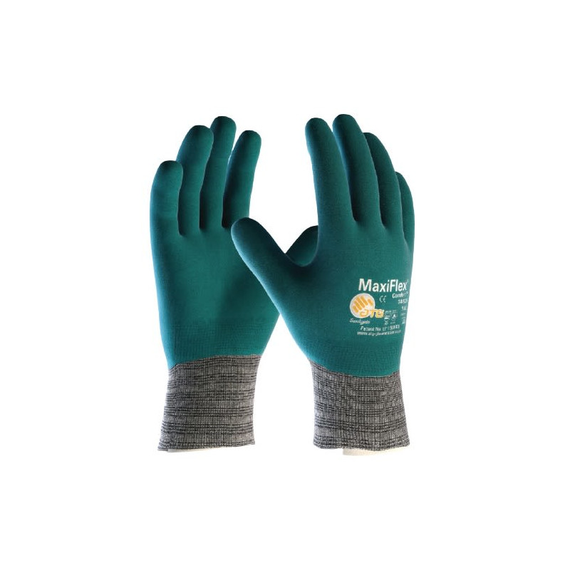 GANTS TRICOTES MAXIFLEX COMFORT ENDUIT MICROMOUSSES DE NITRILES GRIS/SARCELLE