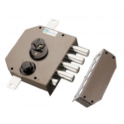 SERRURE EN APPLIQUE 3 POINTS MOTTURA 20.530 DOUBLE PANNETON MARRON A2P*