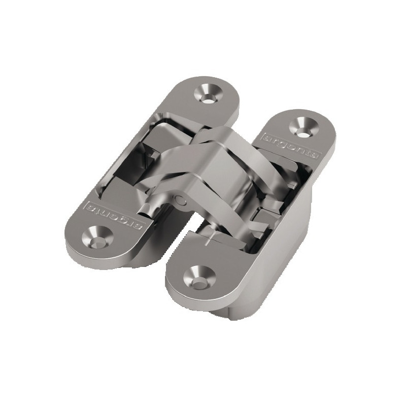 CHARNIÈRE INVISIBLE MEDIUM EN ZAMAK DIMENSIONS 111X29 MM FINITION CHROMÉE MATE