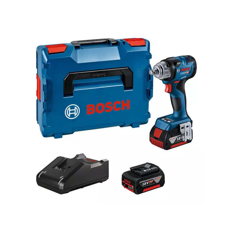 BOULONNEUSE À CHOC 18V BOSCH GDS 18V-330 HC - 2 BATTERIES 5AH - CHARGEUR - COFFRET L-BOXX